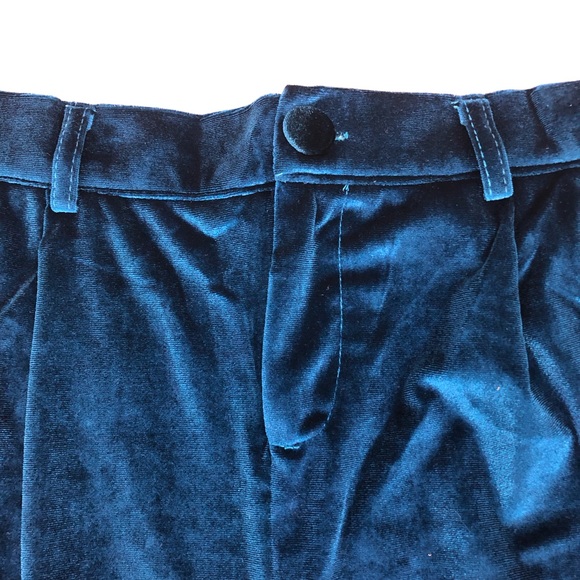 Urban Coco Pants - Urban Coco Blue Velvet Wide Leg Pants Sz XL